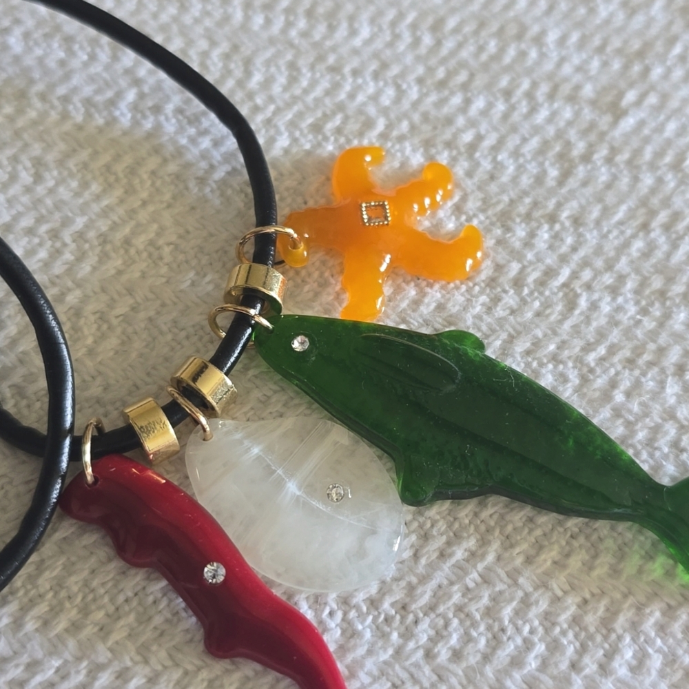 Colorful Fish Pendant Necklace - Picture 4 of 4
